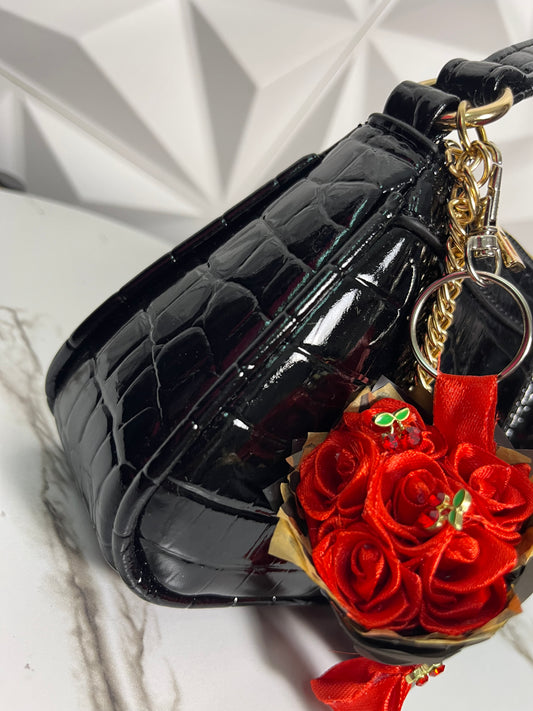 Cheetah print & Cherry bouquet keychain